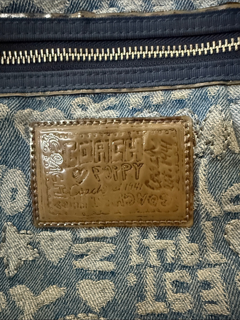 COACH POPPY DENIM EST. 1941 SHOULDER BAG - Picture 6 of 17